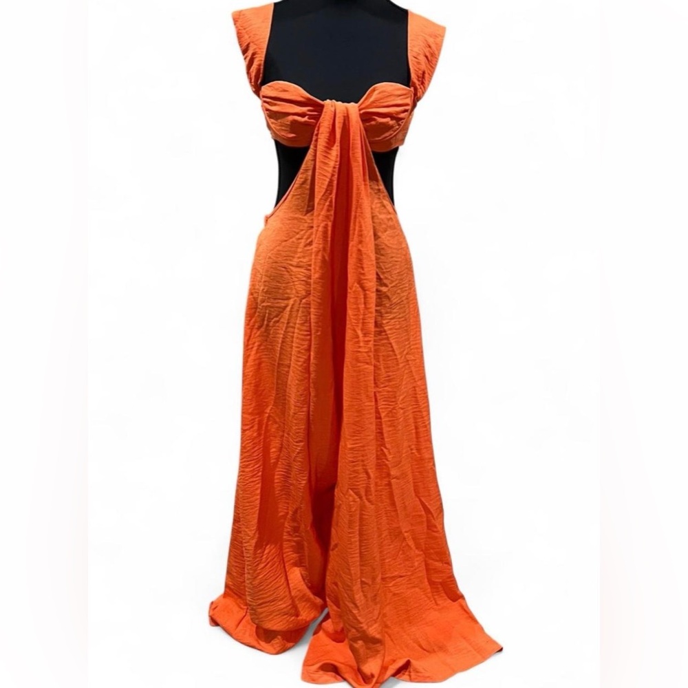 Musera Vibrant Orange Backless Dress
